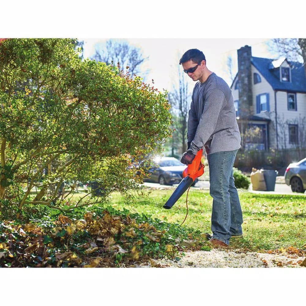 BLACK+DECKER 7-Amp Corded Electric Handheld Leaf Blower, 180 MPH, 220 CFM