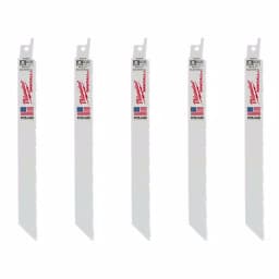 Milwaukee 8 in. Multi-Material Reciprocating Saw Blades, 8/12 TPI, 5-Pack thumbnail 1