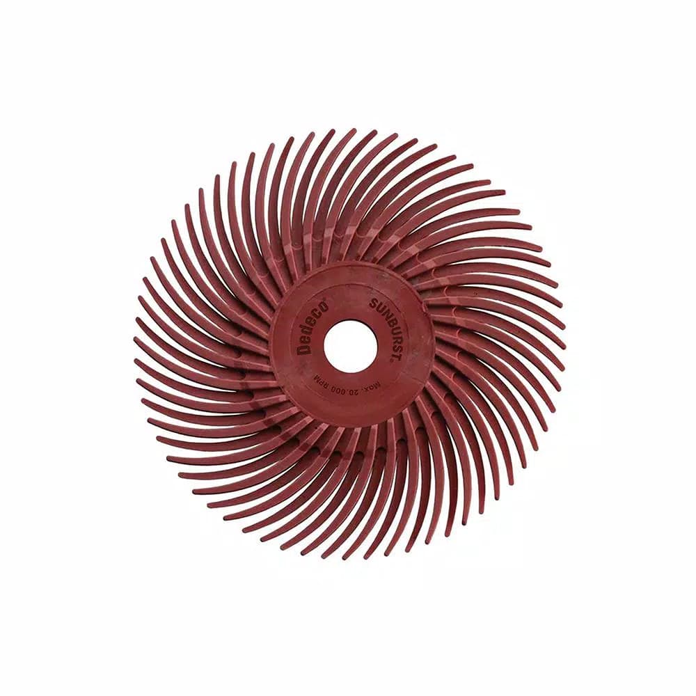 Dedeco Sunburst 3 in. Radial Discs 220-Grit Thermoplastic Cleaning and Polishing Tool (12-Pack)