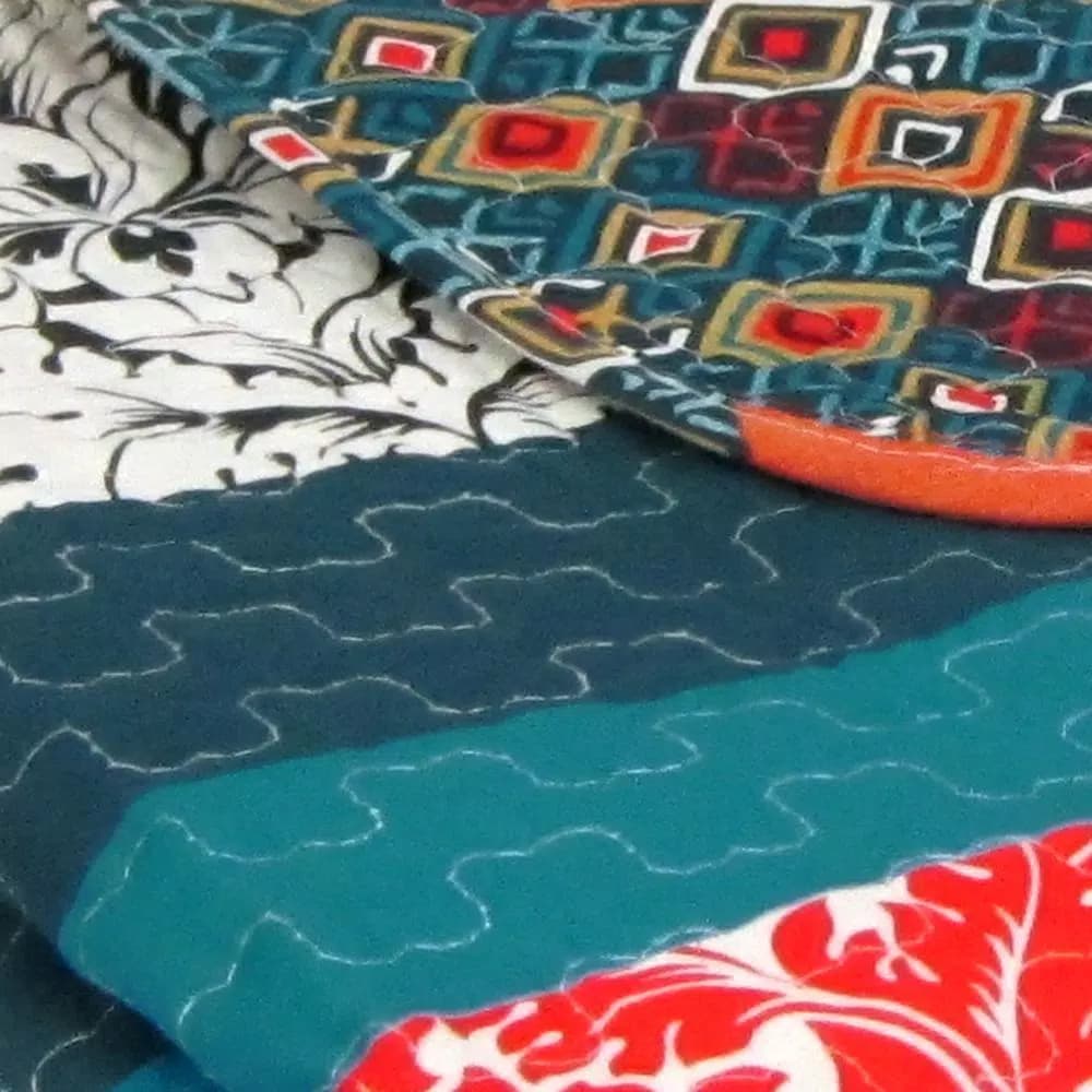Lush Decor Boho Stripe Turquoise and Tangerine Striped Throw Blanket