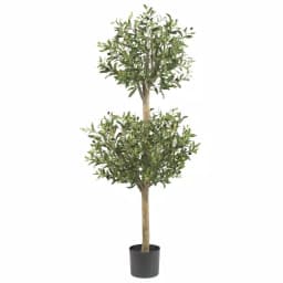 Nearly Natural 4.5 ft. Green Olive Double Topiary Silk Tree thumbnail 1