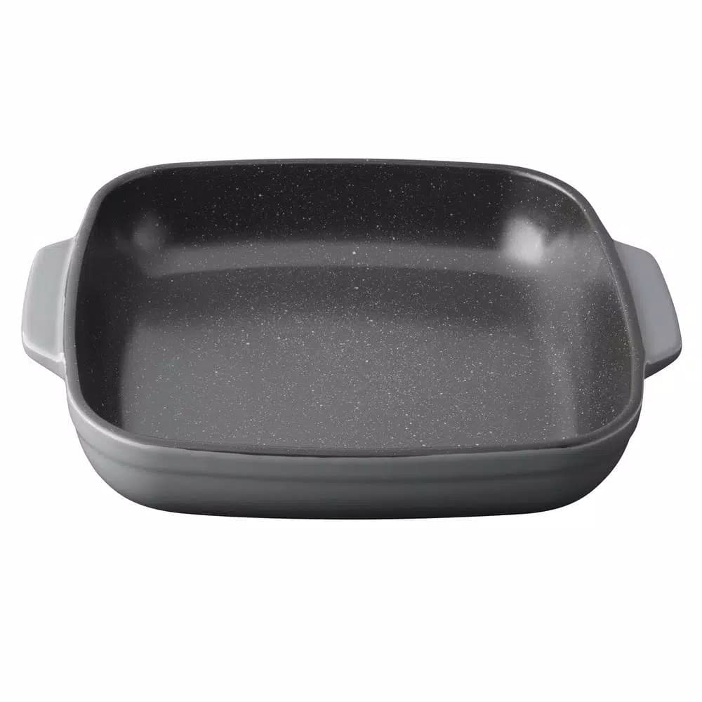 BergHOFF GEM 2 Qt. Square Stoneware Baking Dish, Non-Stick Enamel Casserole Pan, Gray