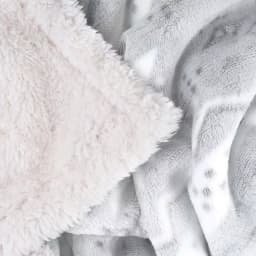 Lavish Home Snow Flakes Fleece Sherpa Throw Blanket, Gray thumbnail 3