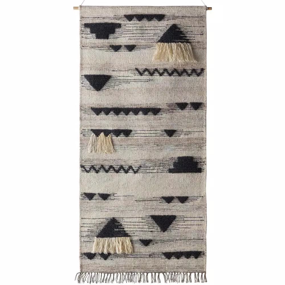 Artistic Weavers Usera 30 in. x 60 in. Cream Tapestry Wall Hanging, Hand Woven Bohemian Decor