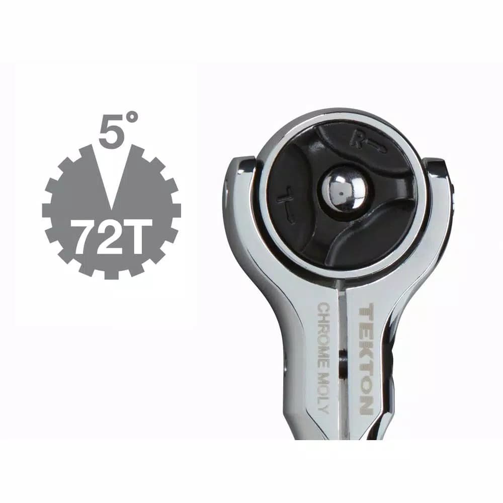TEKTON 1/4 in. Drive 5 in. Swivel Head Ratchet, 72-Tooth