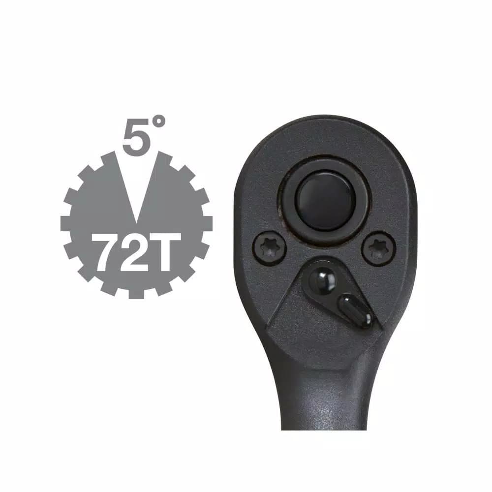 TEKTON 3/8 in. Drive 7 in. Composite Ratchet, 72-Tooth Oval Head