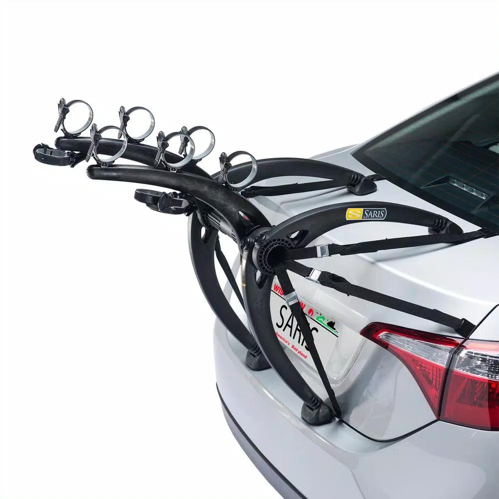 Saris Bones 3-Bike Trunk Bike Rack, 105 lbs Capacity, Black