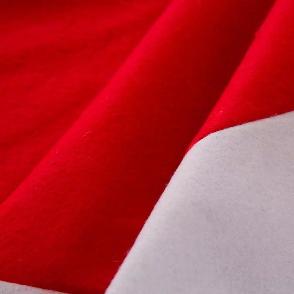Glitzhome 48 in. Red and White Felt Christmas Tree Skirt