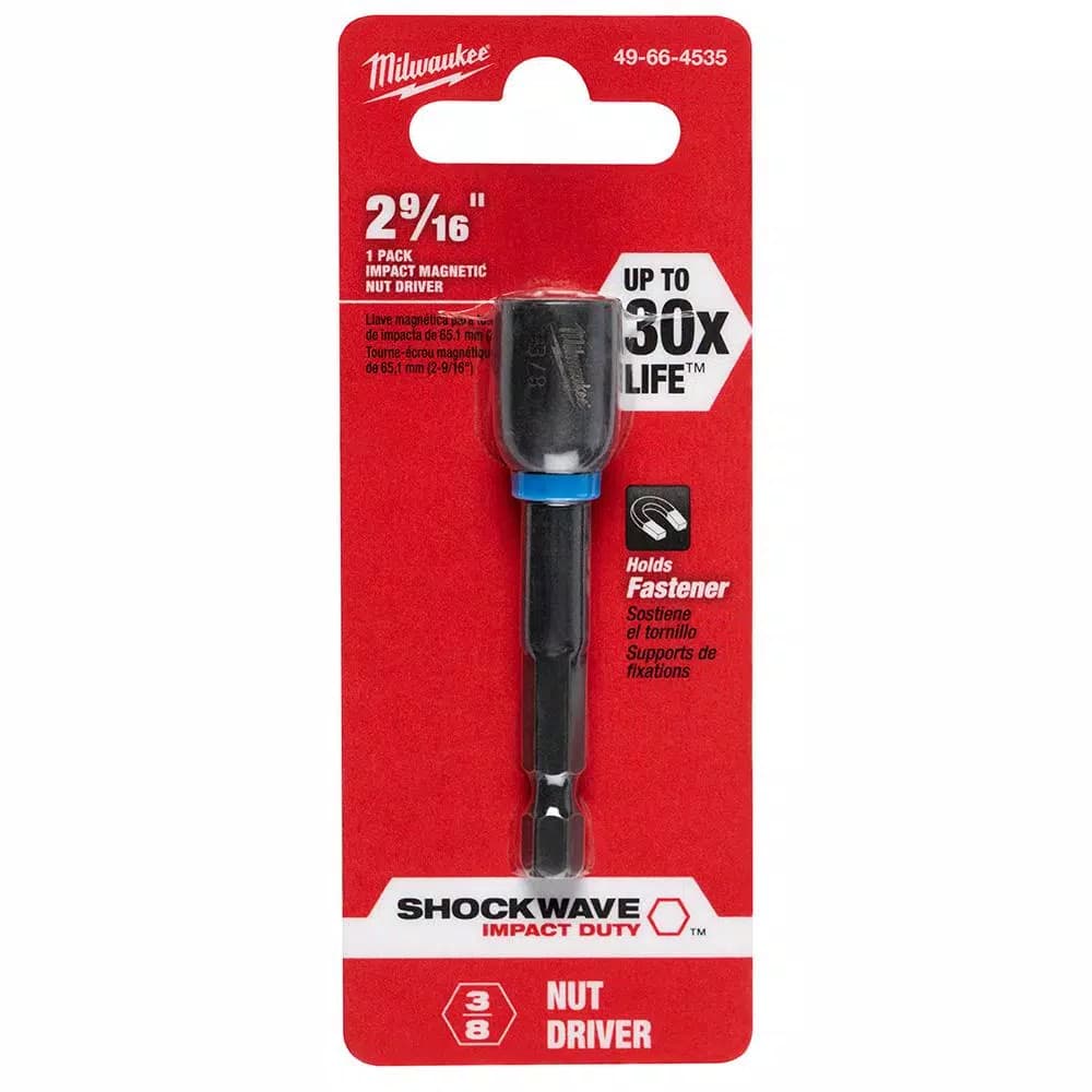 Milwaukee SHOCKWAVE 3/8 in. x 2-9/16 in. Magnetic Nut Driver, Impact Rated