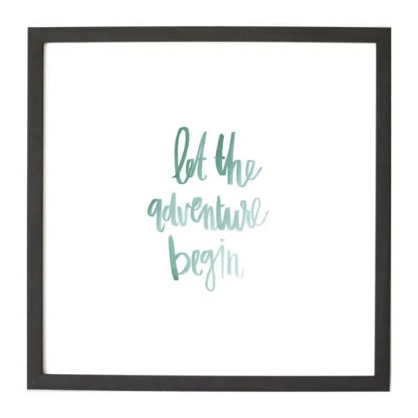 Petal Lane Home Watercolor Let The Adventure Magnetic Memo Board with Ebony Frame