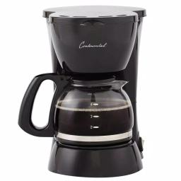 Continental 4-Cup Black Drip Coffee Maker with Non-Stick Keep Warm Plate and Permanent Filter thumbnail 1