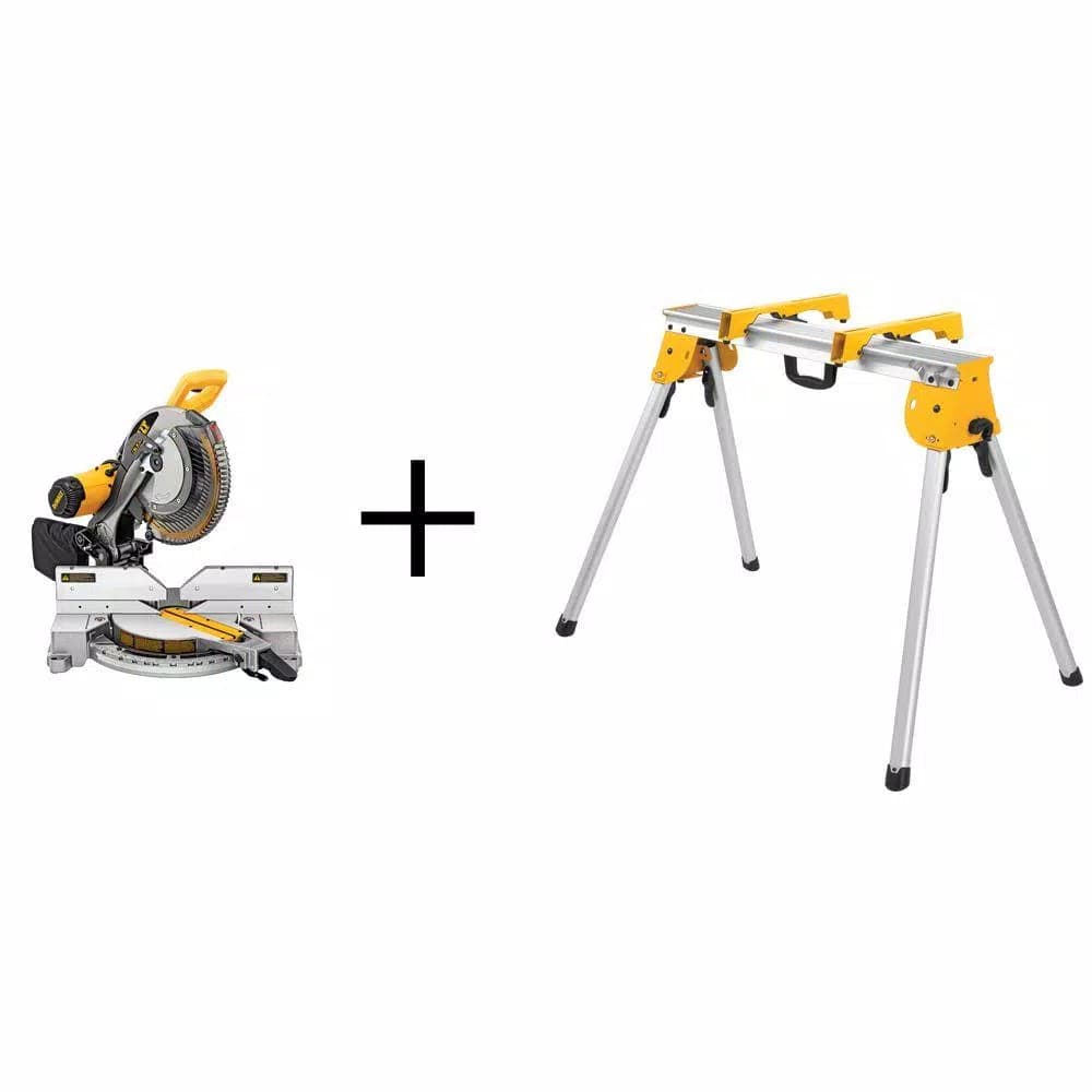DEWALT 12 in. 15 Amp Double-Bevel Compound Miter Saw with Heavy-Duty Aluminum Stand