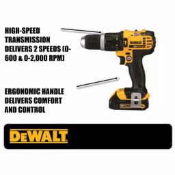 DEWALT 20V MAX Cordless 1/2 in. Compact Hammer Drill/Driver Kit with (2) 1.5 Ah Batteries, Charger & Bag thumbnail 2
