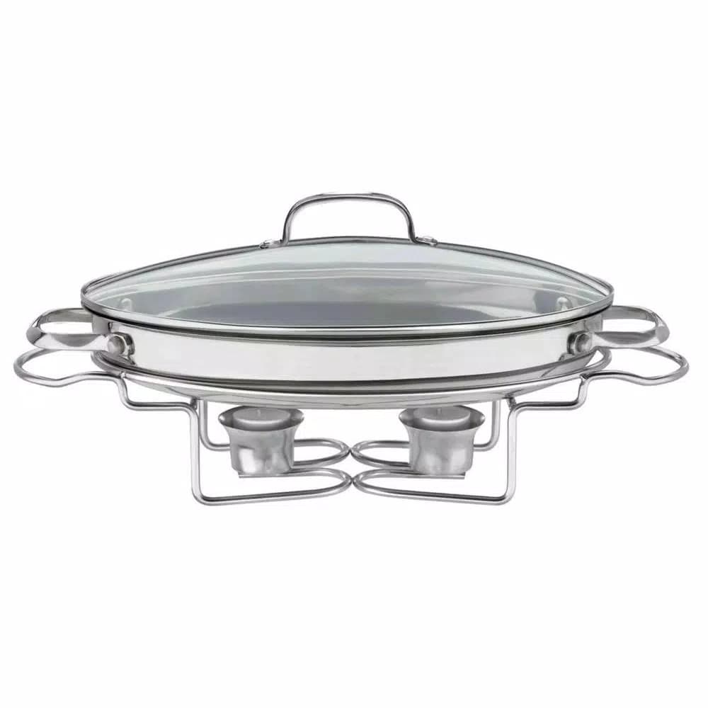 Cuisinart 13.5 in. Stainless Steel Oval Buffet Server, 2.5 Qt. Chafing Dish