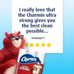 Charmin Ultra Strong Toilet Paper, 18 Mega Plus Rolls, 2-Ply White thumbnail 10