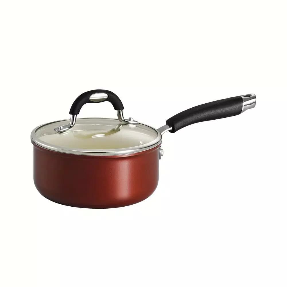 Tramontina Gourmet Ceramica Deluxe 1.5 Qt. Aluminum Ceramic Nonstick Sauce Pan with Glass Lid, Copper