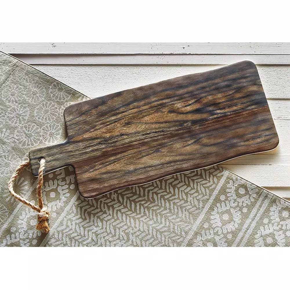 Tag Barnwood Brown Melamine Cheese Serving Board - Rustic Rectangular Cheese Platter