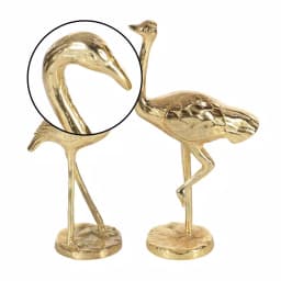 LITTON LANE 14 in. Flamingo Aluminum Decorative Sculpture Set in Gold (Set of 2) thumbnail 3