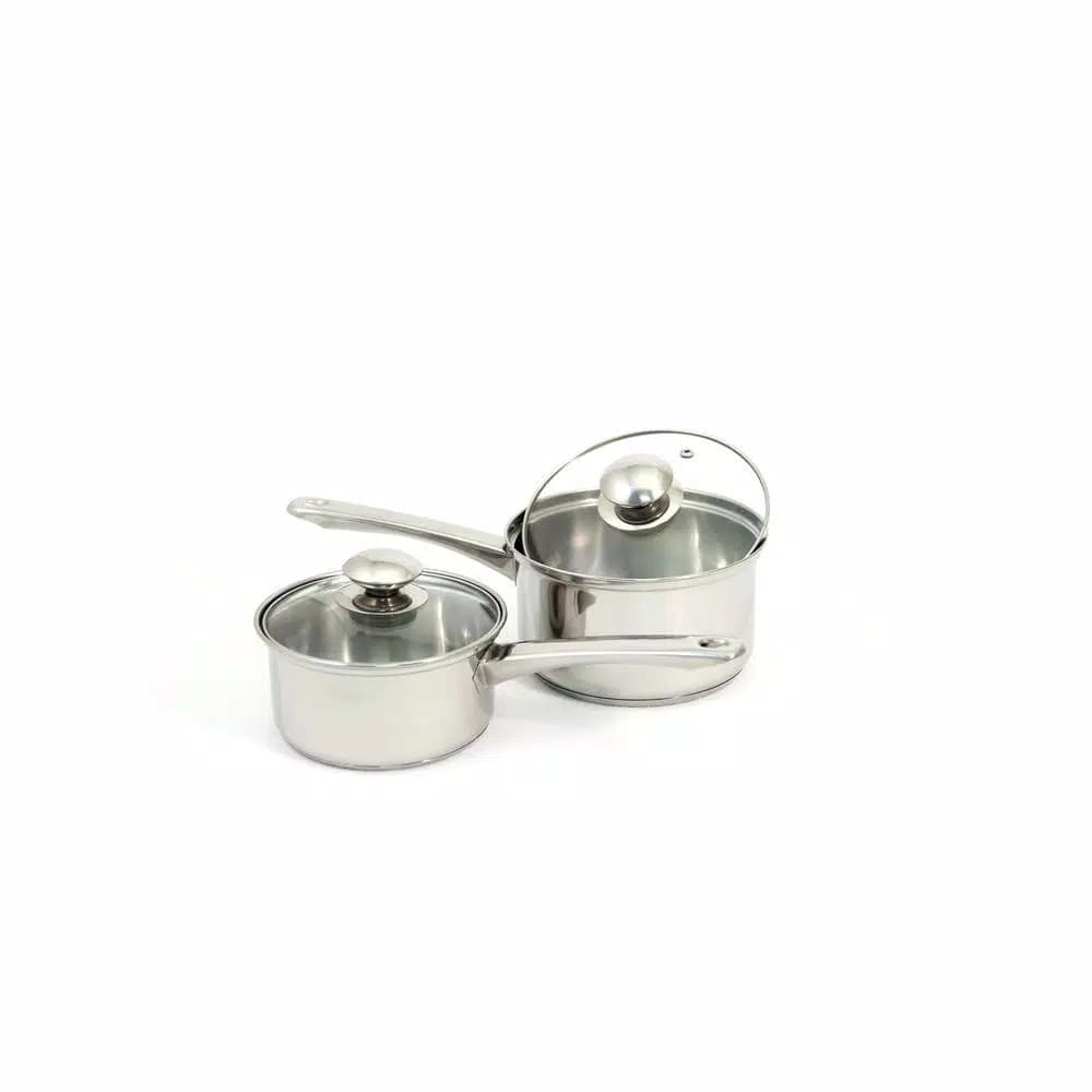 ExcelSteel 7-Piece Stainless Steel Cookware Set with Tempered Glass Lids - Induction Ready