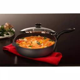 Swiss Diamond Classic Series 4.3 Qt. Cast Aluminum Nonstick Saute Pan with Glass Lid, Gray thumbnail 2