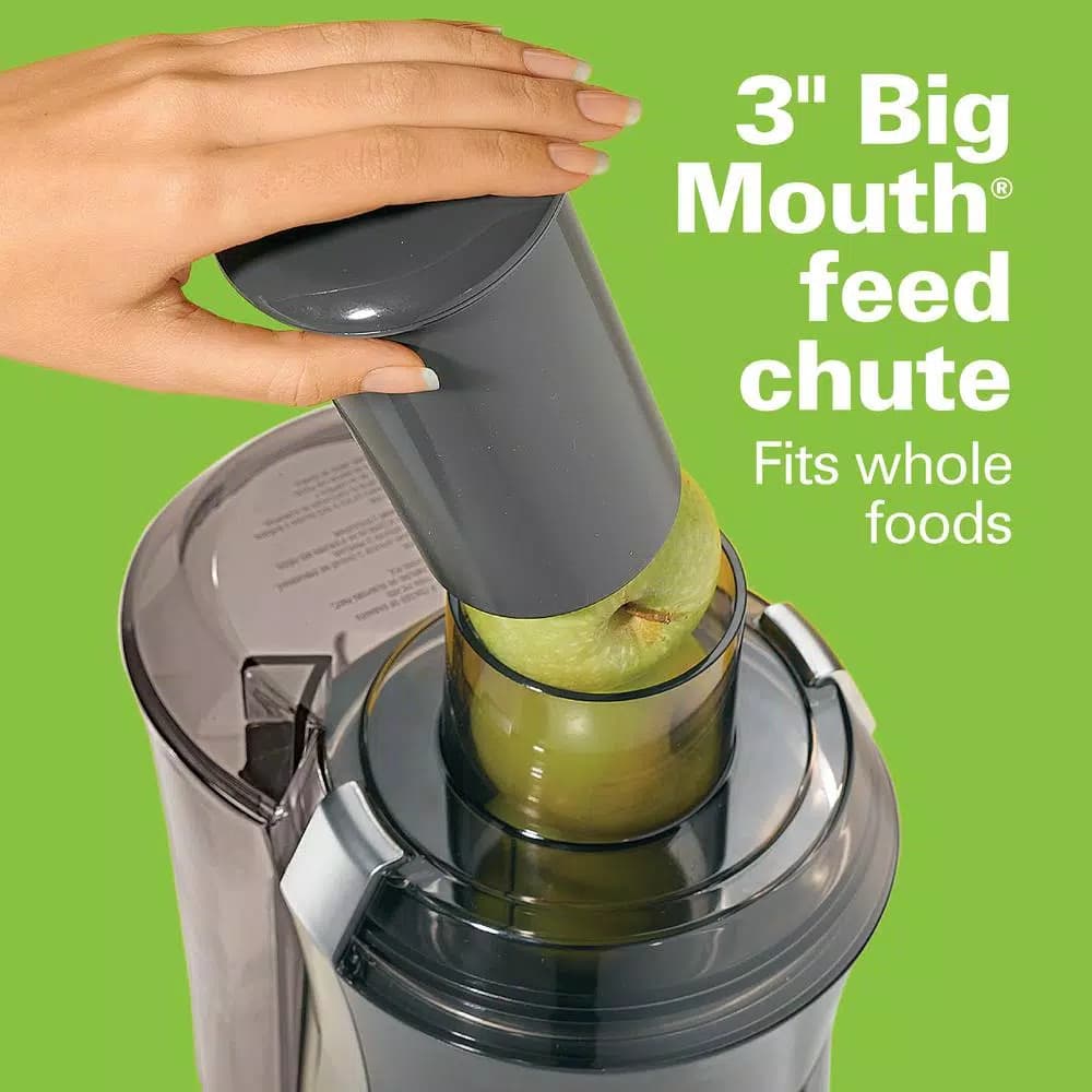 Hamilton Beach Big Mouth Pro 800W Centrifugal Juicer, 1 Qt, Black and Stainless Steel