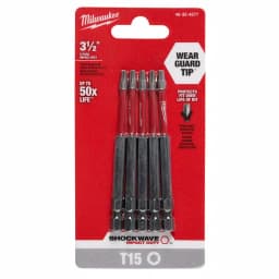 Milwaukee SHOCKWAVE Torx T15 3.5 in. Impact Duty Steel Screwdriver Bits, 5-Pack thumbnail 2