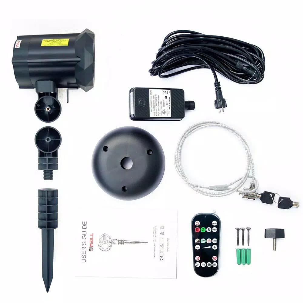 LEDMALL 3-in-1 RGB Outdoor Laser Projector, 18 Moving Patterns for Christmas, Halloween & Garden Decor