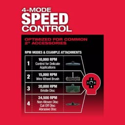 Milwaukee M12 FUEL 1/4 in. Right Angle and Straight Die Grinder Kit, Brushless Cordless thumbnail 5