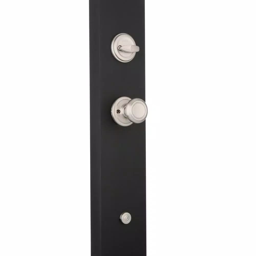 Kwikset Hawthorne Satin Nickel Single Cylinder Handleset with Cameron Knob and SmartKey Security