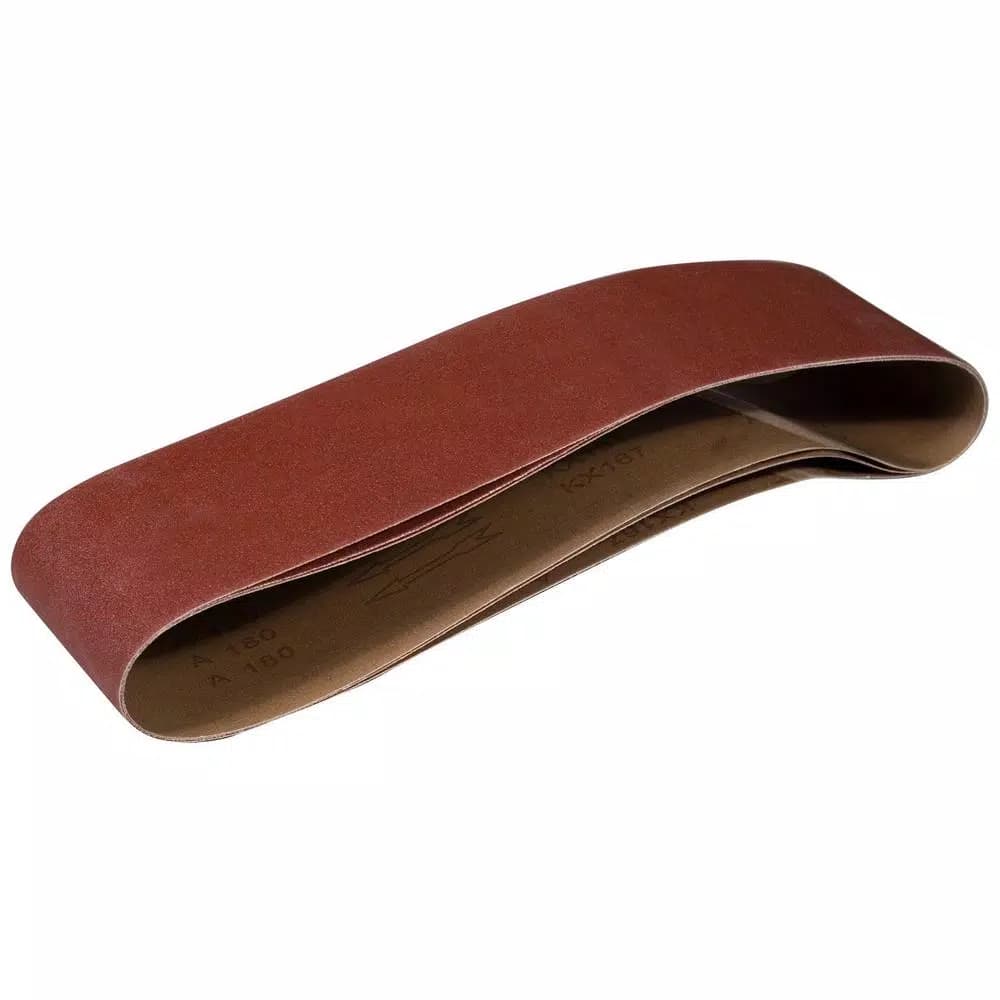 POWERTEC 80 Grit Aluminum Oxide Sanding Belt, 6 in. x 48 in. (3-Pack)