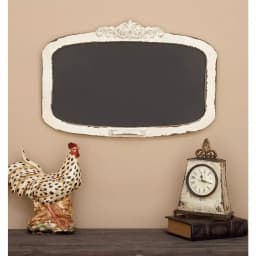 LITTON LANE Shabby Chic 28 in. Wooden Chalkboard Memo Board with Distressed Ivory Frame and Trinket Tray thumbnail 8