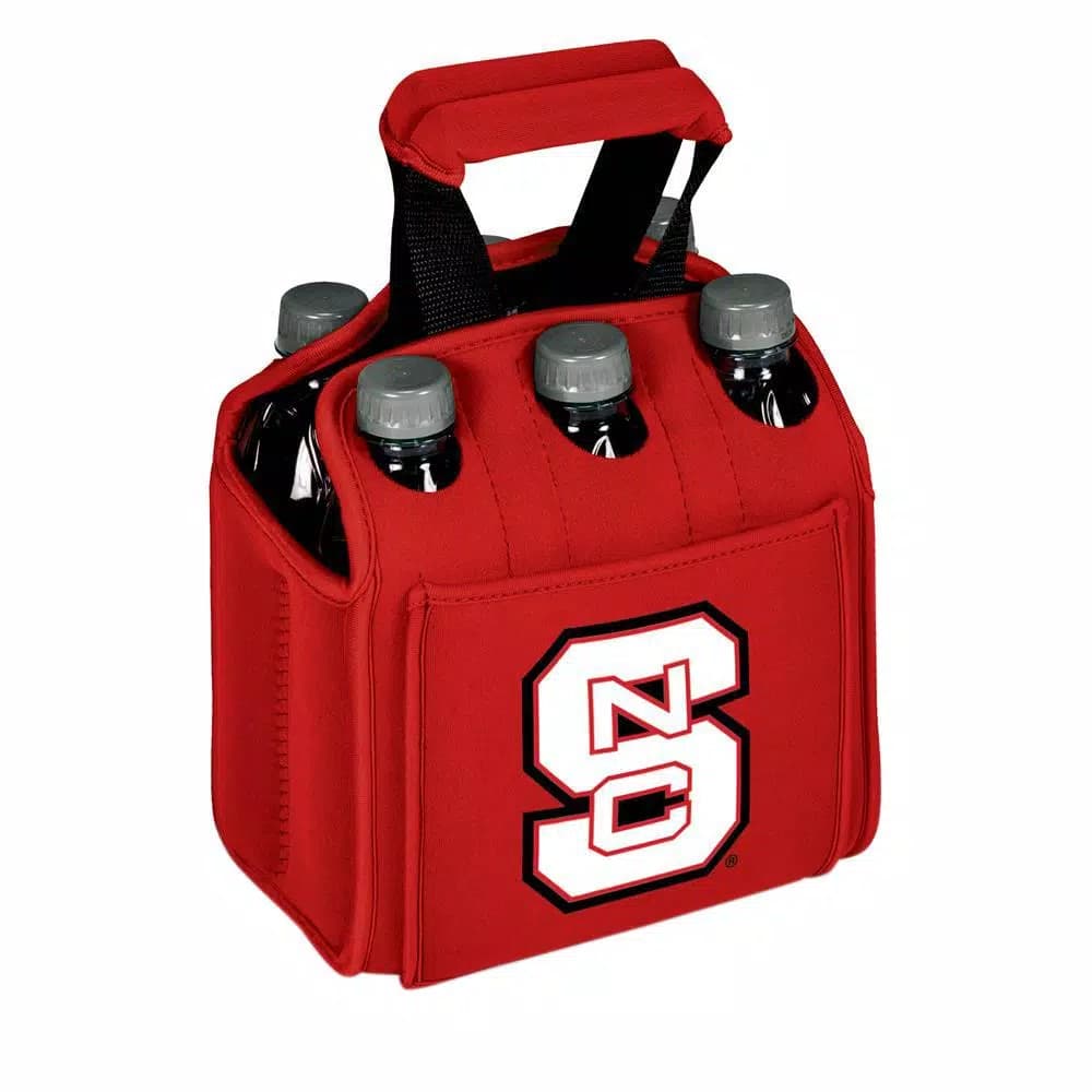 Picnic Time North Carolina State University Wolfpack 6-Bottle Insulated Neoprene Beverage Carrier - Red