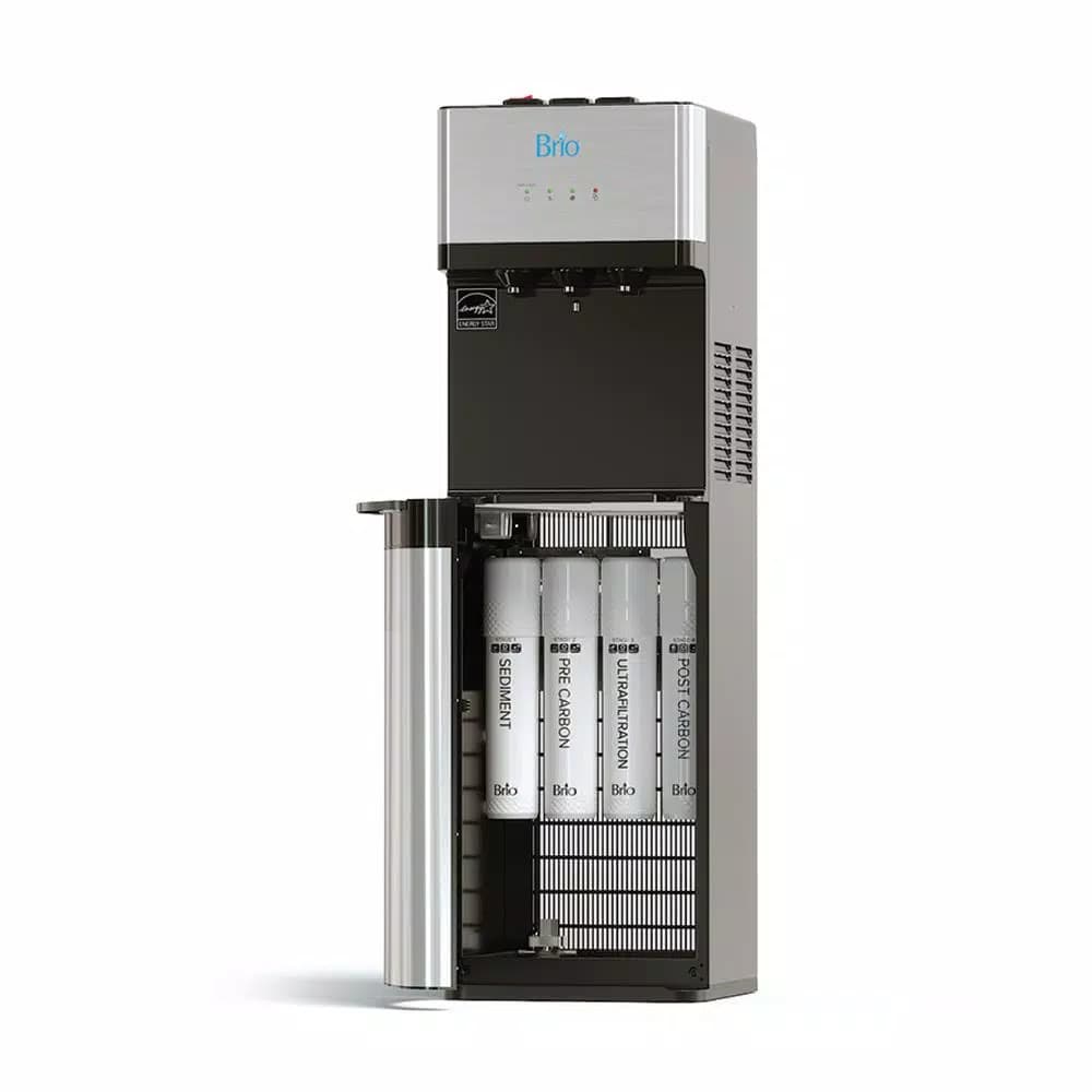 Brio Bottleless Water Cooler Dispenser, Stainless Steel, Hot & Cold, Self-Cleaning UV Light