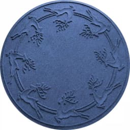 Bungalow Flooring Aqua Shield WaterHog 35 in. Round Reindeer Run Christmas Tree Mat, Navy Blue thumbnail 1
