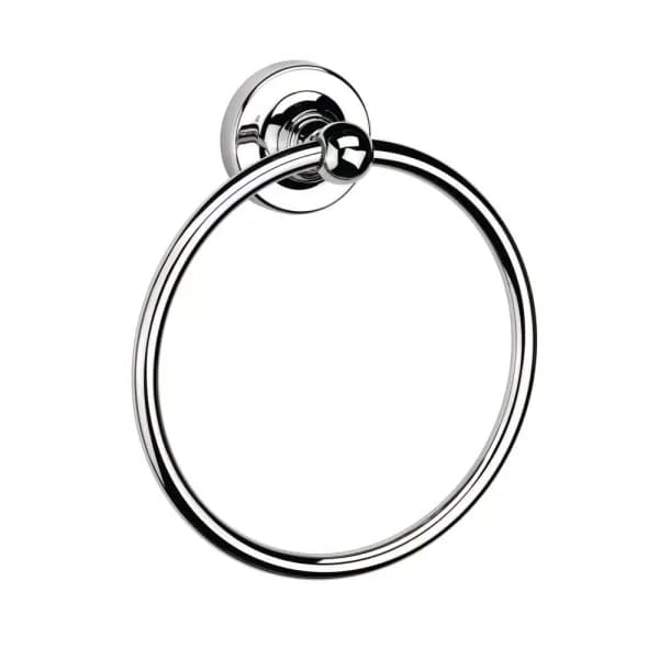 Croydex Wimborne Flexi-Fix Wall-Mounted Towel Ring, Chrome Finish