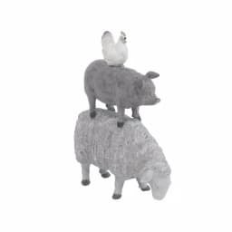 LITTON LANE 3-Stacked Barn Animals Polystone Sculpture - Farmhouse Sheep, Pig, and Chicken Statuary thumbnail 4