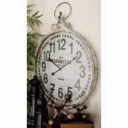 LITTON LANE 32 in. London Inspired Antique Round Wall Clock - Distressed White Metal Farmhouse Decor thumbnail 8