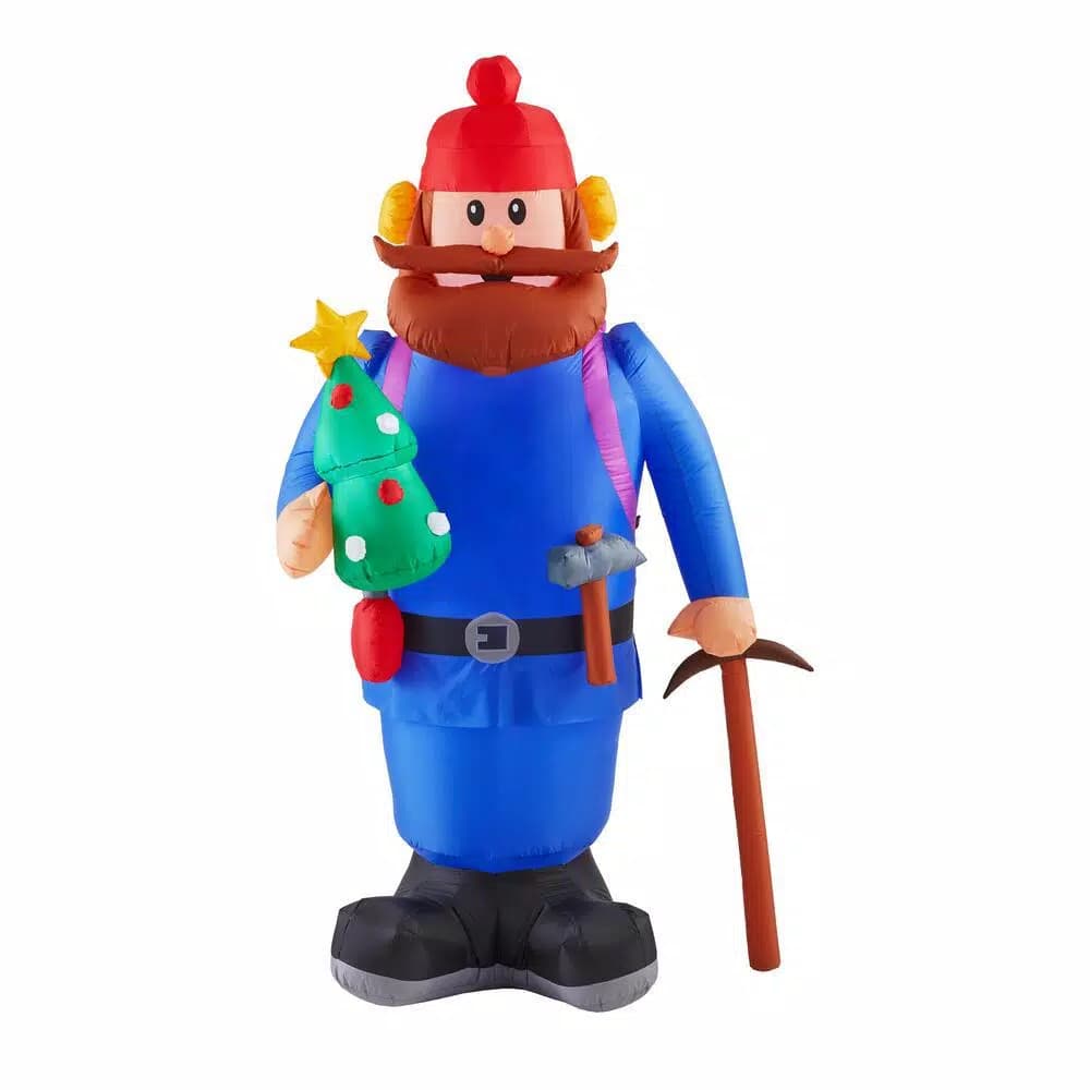 Rudolph 6 ft. Airblown Inflatable Yukon Cornelius with Tiny Christmas Tree - Rudolph the Red-Nosed Reindeer Decor