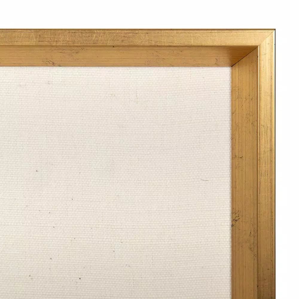 Kate and Laurel Calter Gold Framed Linen Fabric Pinboard Memo Board, White