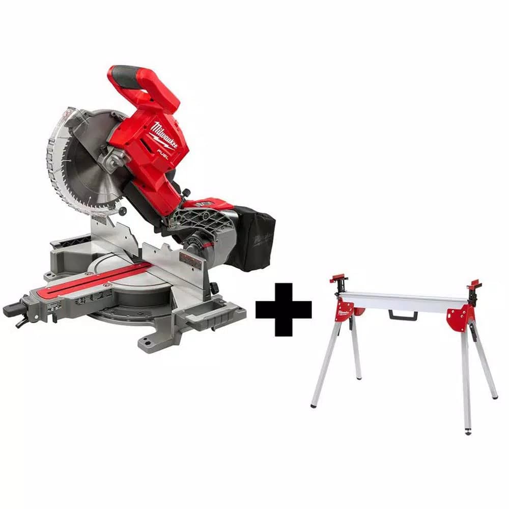 Milwaukee M18 FUEL 10 in. Dual Bevel Sliding Compound Miter Saw with Stand (Tool-Only)