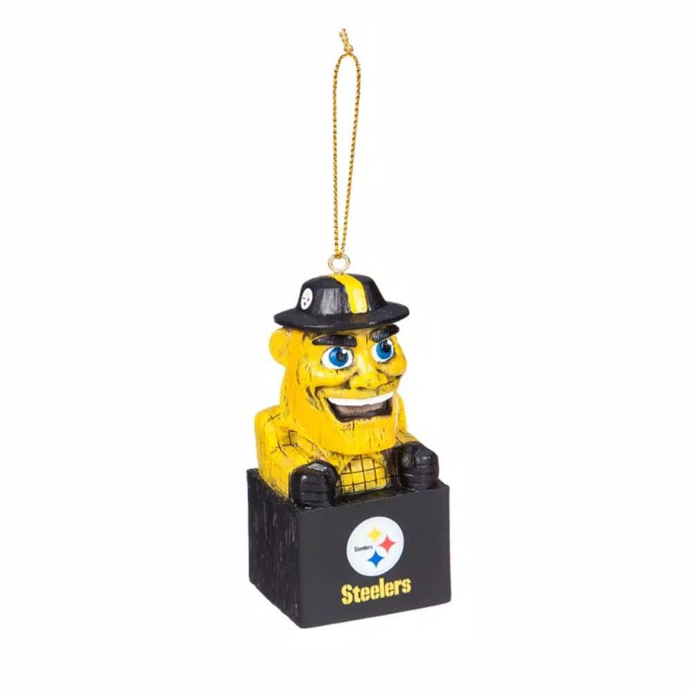 Team Sports America Pittsburgh Steelers NFL Mascot Tiki Totem Christmas Ornament