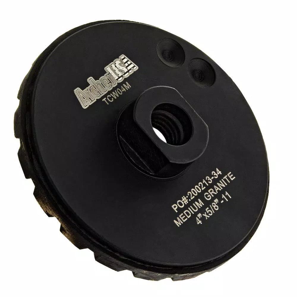 Archer USA Archer PRO 4 in. Turbo Diamond Grinding Wheel, Medium Grit, 5/8 in.-11 Thread