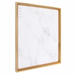 Kate and Laurel Calter Gold Marble Magnetic Memo Board - Carrara Marble Patterned Wall Organizer with Gold Frame thumbnail 1