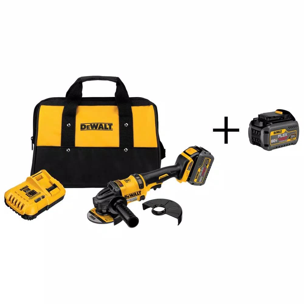 DEWALT FLEXVOLT 60V MAX Brushless 4-1/2 in. to 6 in. Angle Grinder Kit with (2) 6.0Ah Batteries & Charger