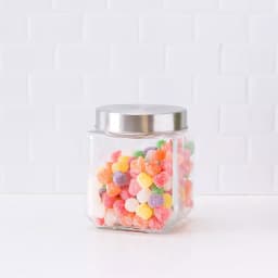 Unbranded 40 oz. Square Glass Canister with Brushed Stainless Steel Lid thumbnail 1
