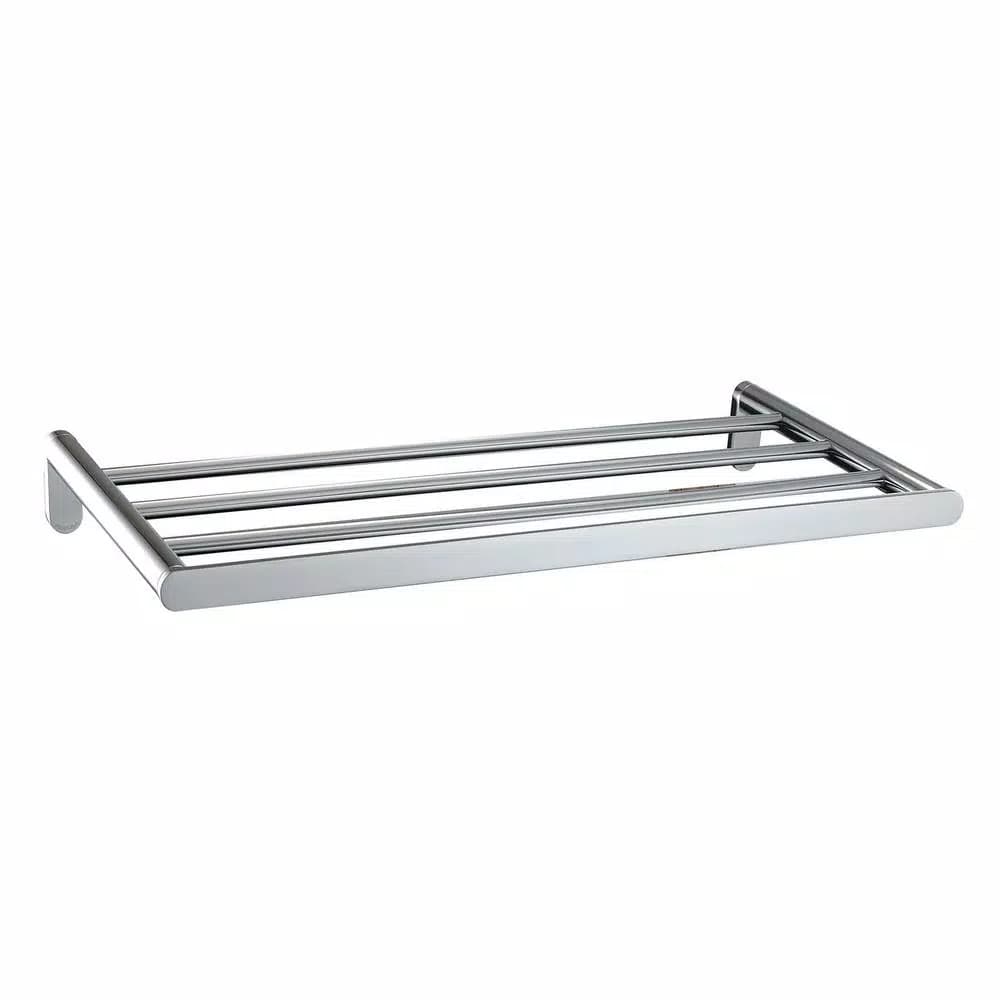 MODONA 24 in. Oval Polished Chrome Towel Rack