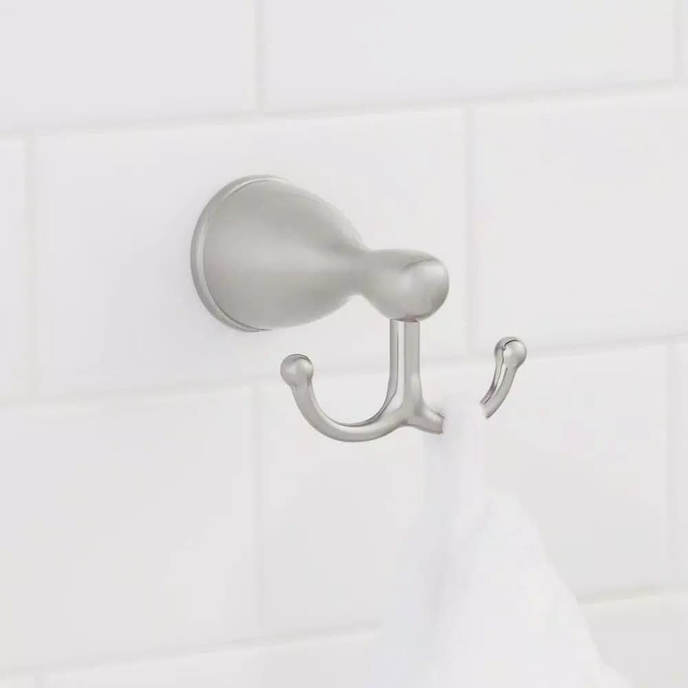 Glacier Bay Builders Double Robe Hook, Brushed Nickel