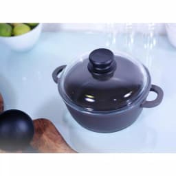 Berndes Tradition 2.5 Qt. Round Cast Aluminum Nonstick Dutch Oven with Glass Lid, Gray thumbnail 3