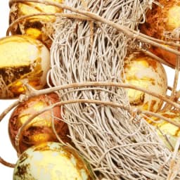 Unbranded 12 in. Gold and Pearl Egg Wreath with Woven Branch and Vine Accents thumbnail 3