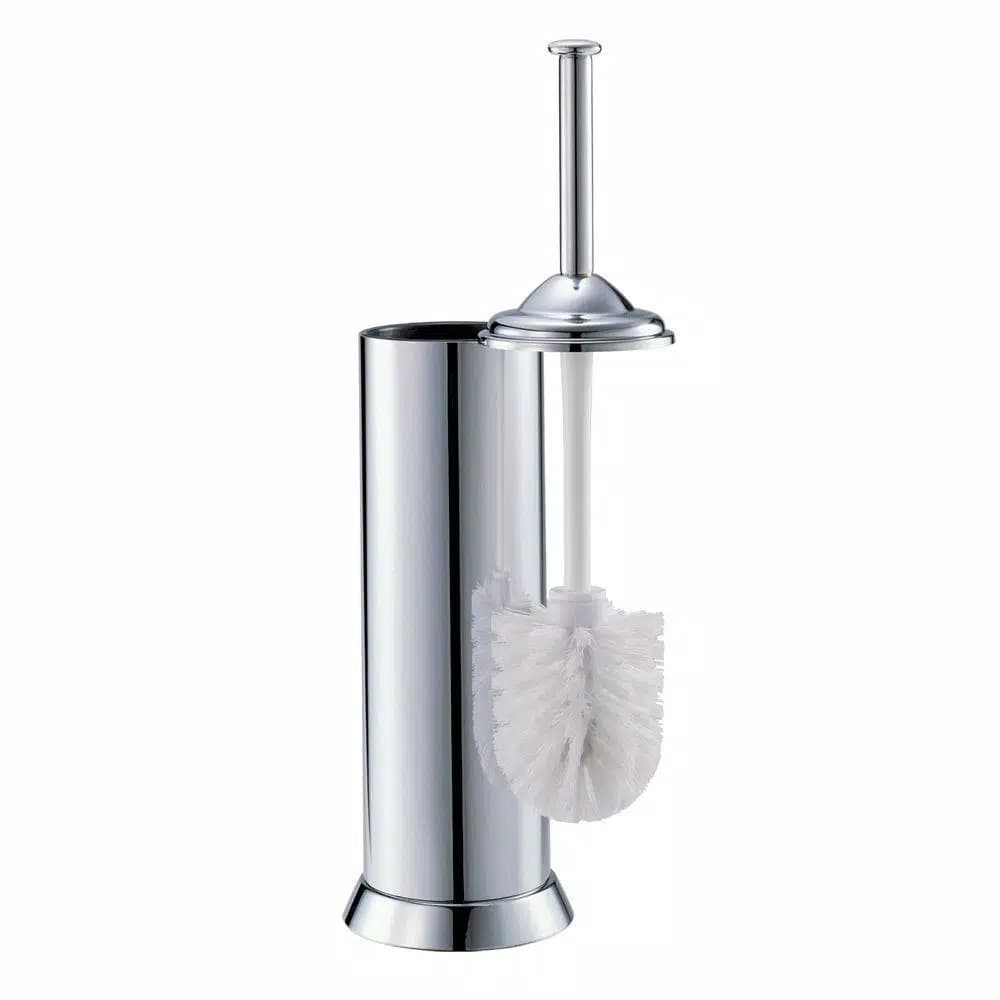 Gatco Chrome Toilet Brush with Holder Set, Stainless Steel Freestanding Design